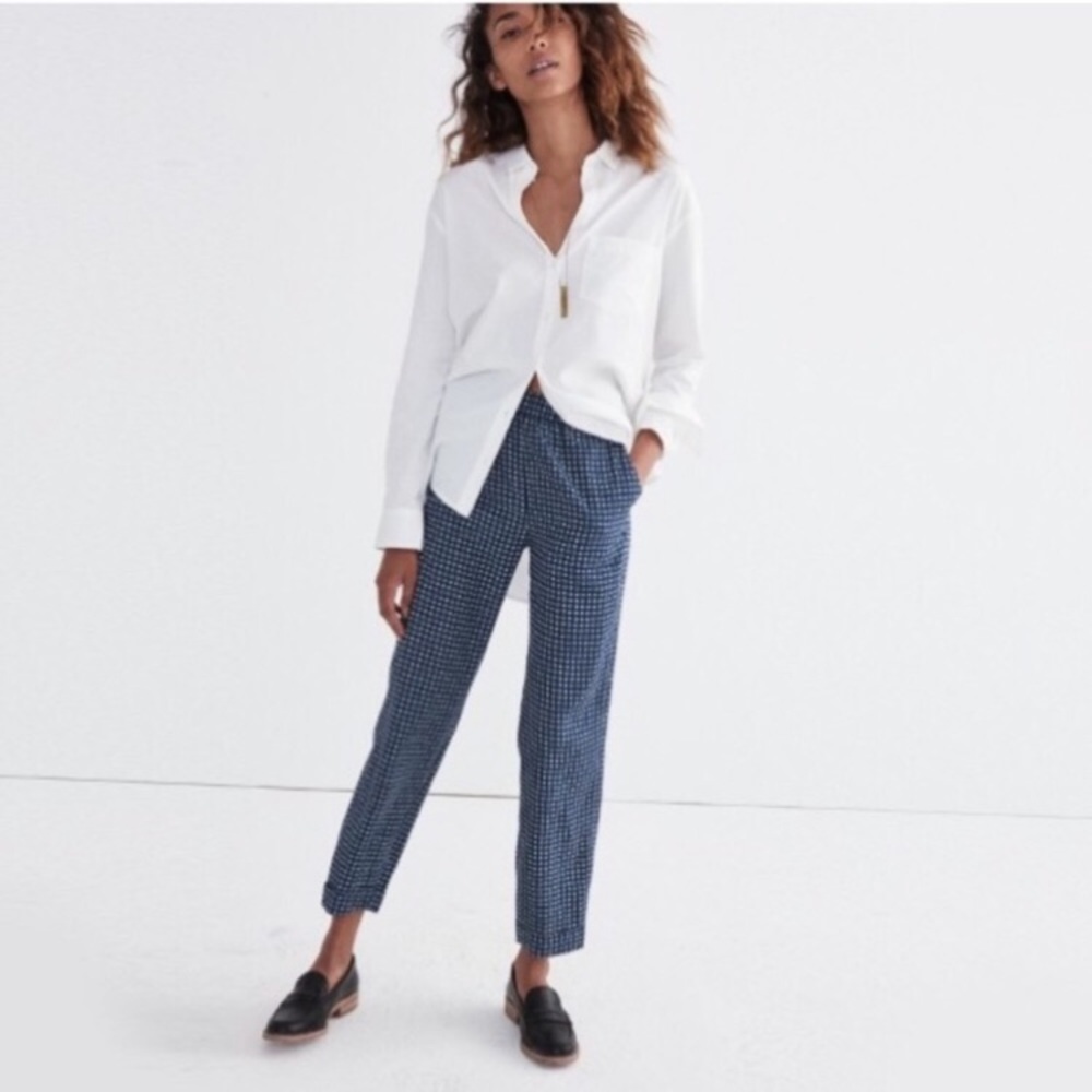 Madewell Navy Print Dress Pant / Trouser